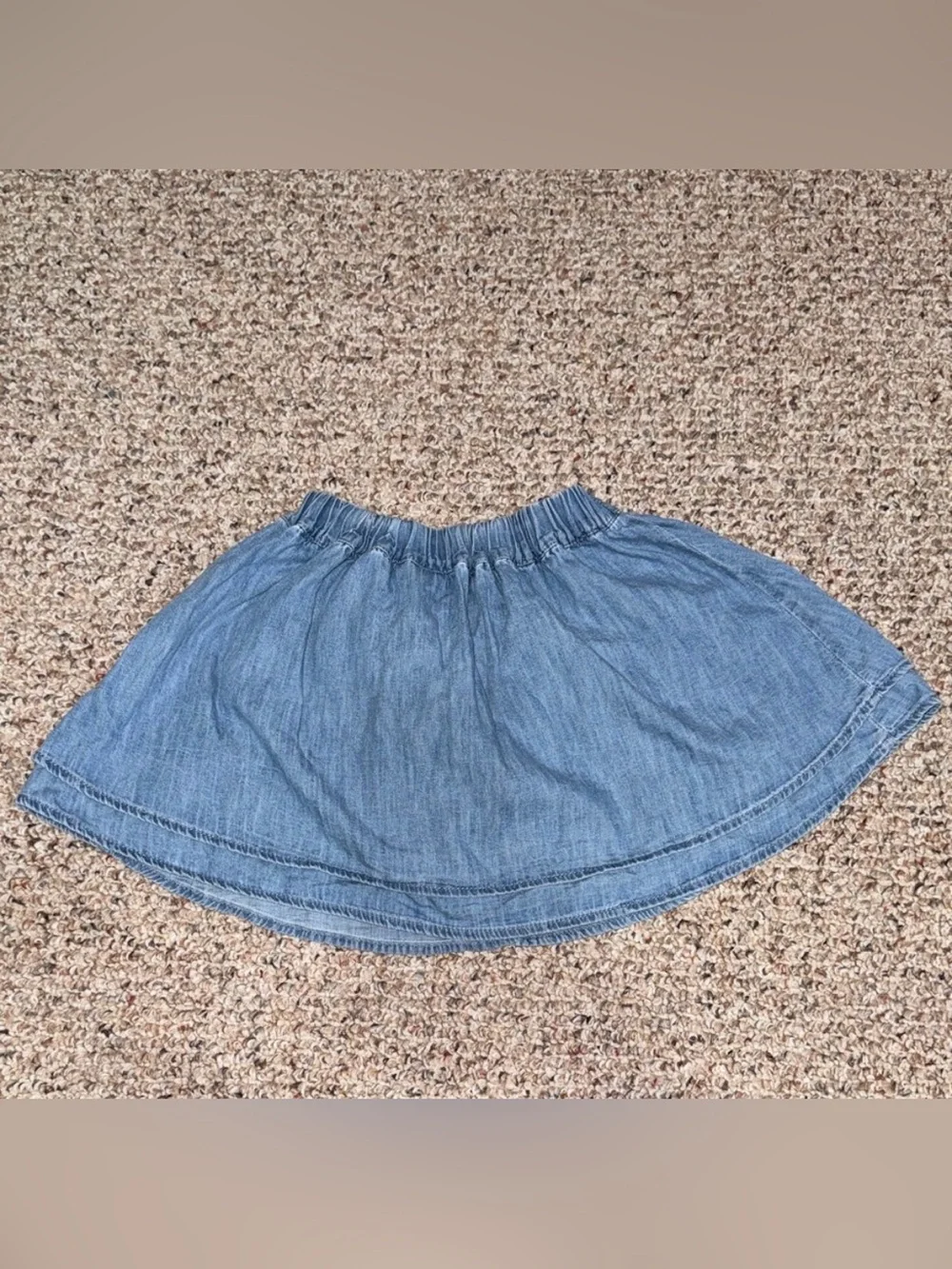 Bundle of GAP Girls Navy Floral Skort & Light Blue Denim Skirt Set- M